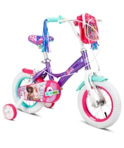 Spartan 14" Barbie Girl Kids Bicycle  Official Barbie Design, Removable Training Wheels, Adjustable Saddle, Front Basket, Rear Mudguard  Ideal for Ages 35  Pink (SP-3189)