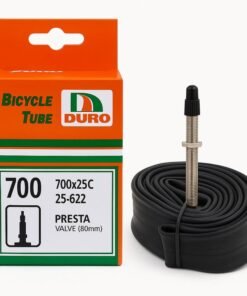 DURO 28 Inch (700x25C) Presta Valve 80mm Bicycle Inner Tube – Heavy Duty Premium Butyl Rubber Bike Tire Tube for Road Bikes, Wheelchairs, Scooters & Trolleys – Puncture Resistant & Durable