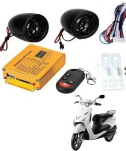 Crokrok Audio Radio Bike Sound System Anti-Theft Alarm System Fm Handlebar Stereo Speaker Multifunction (Multicolor),Mp3-Bike-Fm-229