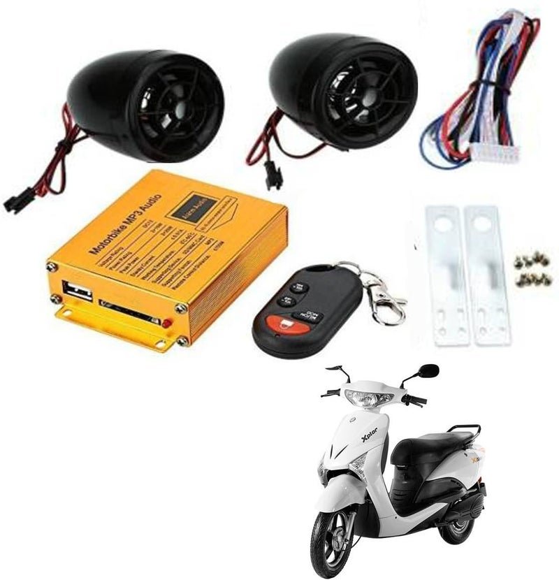 Crokrok Audio Radio Bike Sound System Anti-Theft Alarm System Fm Handlebar Stereo Speaker Multifunction (Multicolor),Mp3-Bike-Fm-229