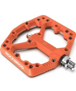ROCKBROS Mountain Bike Pedals Flat MTB Pedals Nylon Fiber Bicycle Platform Pedals for Road Mountain BMX MTB Bikes Orange