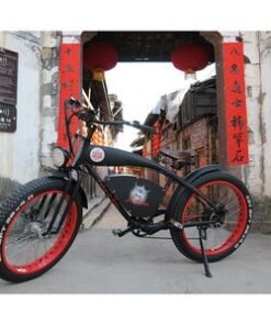 High Power 48V 500 750W Vintage 26inch Cafe Racer Fat Tire Electric Chopper Bike Bicycle