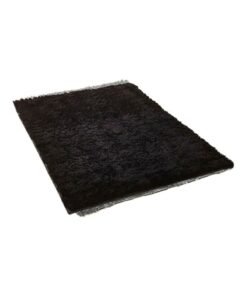 EHOME Interior Remodeling Luxurious Modern Rectangular Anti Skid Fluffy Soft Bedroom Carpet Black 160x120cm