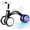 Arabest Colorful Lighting Baby Balance Bike for 1 Year Old Boy Birthday Gifts, 10-36 Month Toddler, No Pedal 4 Silence Wheels & Soft Seat First Riding on Toys,