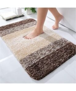 WAOKN Luxury Bathroom Rug Mat, Soft and Absorbent Microfiber Bath Rugs, Non-Slip Shaggy Bath Carpet, Machine Wash Dry, Bath Mats for Bathroom Floor, Tub and Shower(Brown,50x80cm）