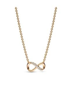 PANDORA Infinity 14k gold-plated collier with clear cubic zirconia