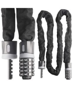 Bike Lock, 5-Digit Resettable Combination Heavy Duty Anti Theft Bicycle Lock, 4.9 Feet Bike Chain Lock for Bikes, Motorcycles, Bicycles, Doors, Gates, Fences, Grills