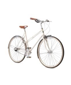 Pashley Aurora Women’s Classic Bicycle, 20" Frame, Old English White — Handmade in England, Reynolds 531 Steel Frame, Sturmey‑Archer 3‑Speed Internal Hub, Brooks B17 Saddle, Leather Handlebar Wraps, Full Chainguard, Rear Rack Compatible