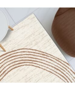 DANUBE HOME La Perle Modern Abstracts Rug |Washable Modern Rugs Style | Polypropylene+Polyester Area Rug Floor Covering | Indoor Carpet For Living Room Dining Bedroom 240X340cm-White Rust-231200400527