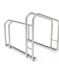 Cycle Stands India Store - Stainless Steel Floor Mount Staggered Bicycle Parking Stand for 2 Bikes, Secure Storage and Space Saving Solution for Garages and Congested Areas (Pack of 1)