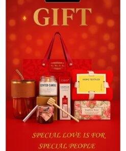 ARNOTEC Red-Themed Luxury Gift Set for Women – Relaxing Aromatherapy Spa Gift Box with Scented Candles, Honey, Soap, Hand Cream, Glass Water Cup & Towel, Perfect for Birthday, Christmas, Valentine’s Day, Mother’s Day, Anniversary & Holidays