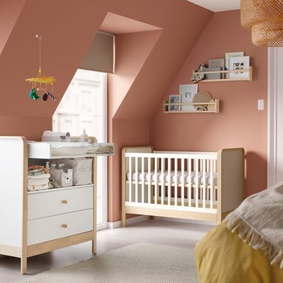 Changing table/chest of drawers, birch/white - Image 2
