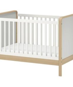 Cot, birch/white, 60x120 cm