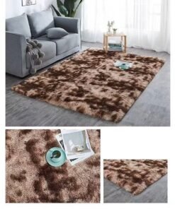 BAIG Soft Touch Area Rug Bedroom Anti-Skid Yoga Carpet Shaggy Rugs Fluffy Motley Tie-dye Carpets