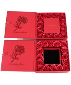 Home Smart Everlasting Love Jewelry Box – Artificial Roses Jewelry Gift Box with Hidden Pendant Compartment Luxury Romantic Gift for Wife, Girlfriend, Mother & Sister on Valentine’s Day, Birthday & Anniversary