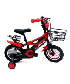 RALLY BICYCLE 12-Inch Kids Bike | 12-Inch Wheel Size | With Training Wheels | Ajustable Seat | With Water Bottle, Bell And Basket Chair Cover | Red Color