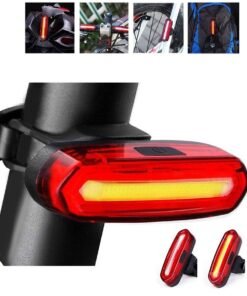 Waterproof Rechargeable LED Bicycle Light Red Compact Design USB Charging High Brightness Safety 10 Hours Battery Life