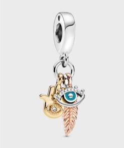 PANDORA Hamsa, All-Seeing Eye & Feather Spirituality Charm