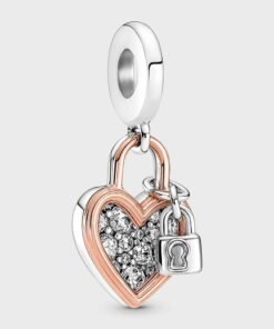 PANDORA Heart Padlock Double Dangle Charm