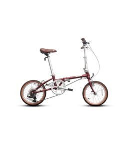 DAHON Boardwalk D7 16" 7-Speed Folding Bike, Dark Red | Chromoly Steel Frame, V-Brakes