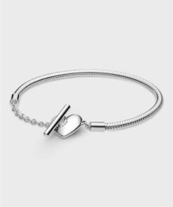 Pandora Moments Heart T-Bar Snake Chain Bracelet