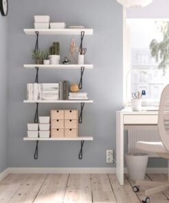 Alternative view of Wall shelf, black/white, 80x20 cm