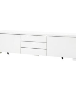TV bench, high-gloss white, 180x41x49 cm