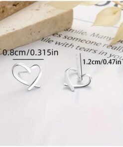 Home Clearance Sale A Pair Of Stylish And Simple Hollowed-out Heart-shaped Irregularly Designed Sweet And Versatile Earrings, A Delicate Gift For Valentine's Day, A Gift For Her