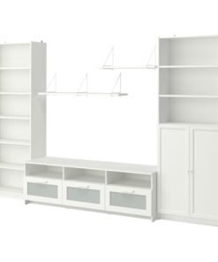 TV storage combination, white, 340x41x202 cm
