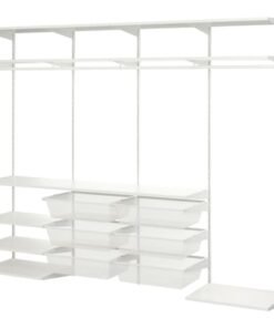 Wardrobe combination, white, 245x40x201 cm