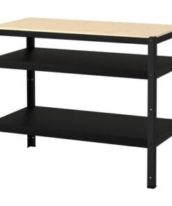 Work bench, black/pine plywood, 110x55 cm