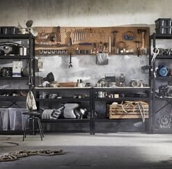 Alternative view of Work bench, black/pine plywood, 110x55 cm