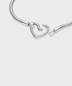 Pandora Moments Heart Closure Snake Chain Bracelet