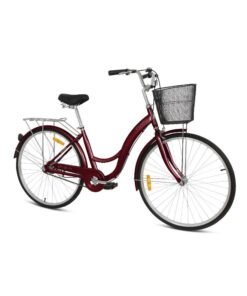 MOGOO Brooklyn 24-Inch Cruiser Bike | 24-Inch Wheel Size | Adjustable Seat | For Women | Red Color