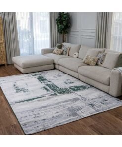 Handpicked Furniture Abstract Green Rug, Ultra Soft Area Carpets For Bed Room, Living Room, And Dining Room, Antislip Floor Carpets, Easy To Clean, Made In Turkey