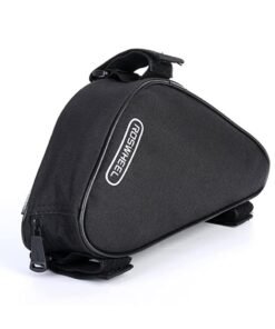 Bike Triangle Frame Bag - Bicycle Cycling Storage Triangle Top Tube Front Pouch Saddle Bag for Road and Mountain Bikes Bike Bag (Black)