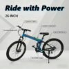 26-Inch Foldable Mountain Bike Aluminum Frame Dual Disc Brakes Suspension Non-slip Pedals for Off-Road & Commuting