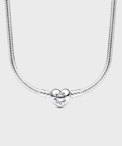 PANDORA Moments Heart Clasp Snake Chain Necklace