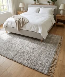 Noon East Carpet Shaggy Rugs with Soft Texture, Color - Grey, Size - 160x230 cm - 5x7.5 ft, Design - Nimbus Plush , Ideal  for Medium Sized Family room, Bedroom with queen beds, 4-6 seater Dinning area, Entry hallways & Foyers