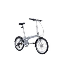Dahon Route 20" Silver Folding Bike | 7-Speed Shimano Gear, 7005 Aluminum Frame  | Silver, 7-Speed Drivetrain