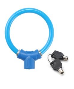 Rings Lock Security Bicycles Antitheft Lock Lightweight Portable Cycling Safety Lock with Keys Lightweight Portable Bicycles Lock（Blue）