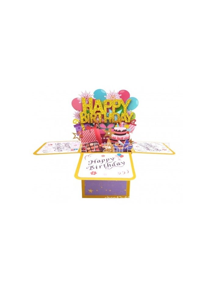 3D Pop-Up Birthday Card with Envelope – Handmade Paper Greeting Card with Blank Insert – Unique Birthday Gift for Kids, Friends, Family, Men and Women