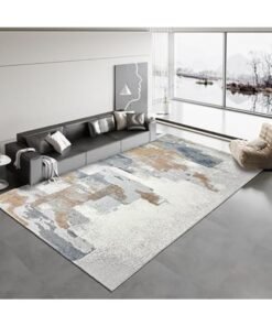 Harmony Home Soft Fluffy Carpet, 200x300 cm, Braided Cashmere Anti-Slip Rug for Living Room, Bedroom & Dining Room, Rectangular Indoor Decorative Carpet, Grey