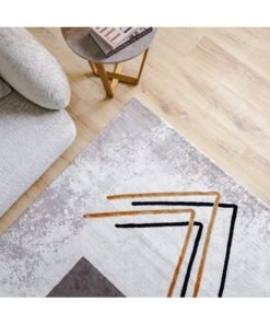 DANUBE HOME Galeria Lux Modern Rug | Washable Modern Rugs Style | Polypropylene + Polyester Area Rug Floor Covering | Indoor Carpet For Living Room Dining Bedroom 240x340cm-Grey White-231300472298