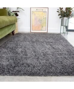 Handpicked Furniture Fluffy Grey Rug, Ultra Soft Area Carpets For Bed Room, Living Room, And Dining Room, Anti-slip Floor Carpets, Easy To Clean, Made In Turkey