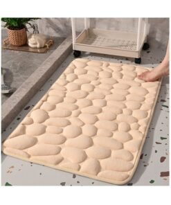 Bluejw 1-Piece Size Is 50x80 Cm Household Cobblestone Embossed Doorstep Carpet Doormat Bathroom Minimalist Wind Absorbent Foot Mat Bathroom Anti-Skid Mat Floor Mat
