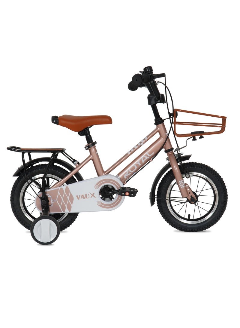Vaux Royal Road Bike || 12 Inch || For Kids || Adjustable Seat || Rose Gold