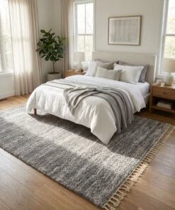 Noon East Carpet Shaggy Rugs with Soft Texture, Color - Dark Grey, Size - 200x290 cm - 6.5x9.5 ft, Design - Nimbus Plush , Ideal  for Living space , Master Bedroom, Dinning room & Large office space
