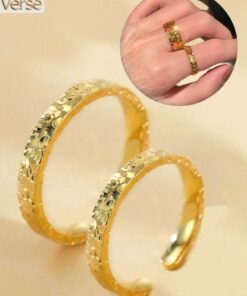 AuliceVerse Valentines gift Open Adjustable Starry Sparkle Couple Ring Set 2 Rings Suitable for Stacking Great Gift for Engagements and Birthdays