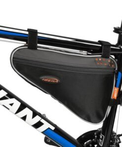 IBERA Bike Bag with Big Storage Size (3L&5L) - Water-Resistant Bike Frame Bag Triangle - Bicycle Pouch for Wallets, Phone & Tools - Bike Bags Fits Most Bicycles - Reflective Trim